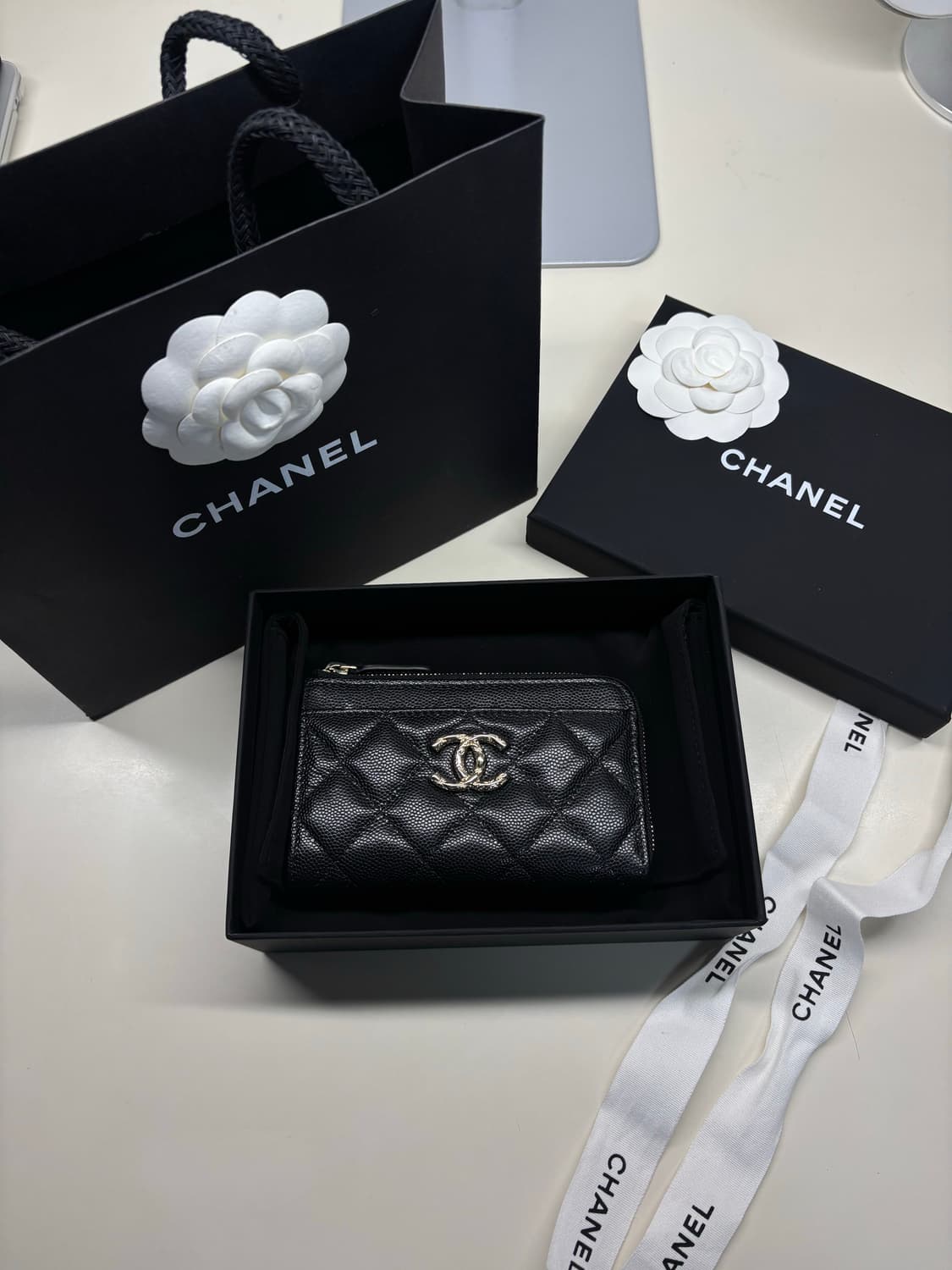 샤넬 캐비어 지퍼카드지갑 상품이미지3