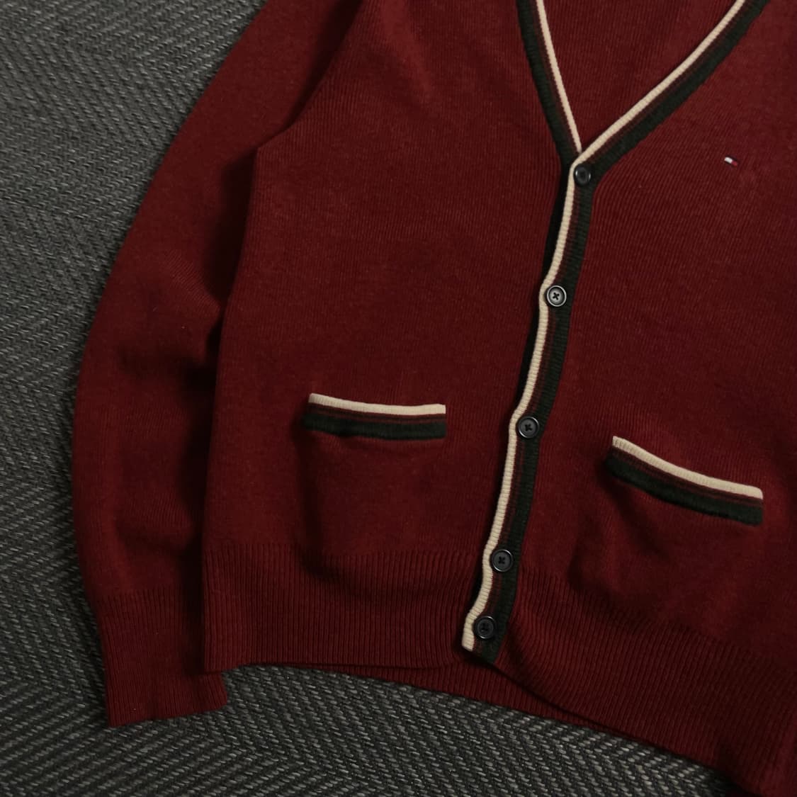 타미힐피거 버건디 램스울 가디건o 4176 상품이미지3