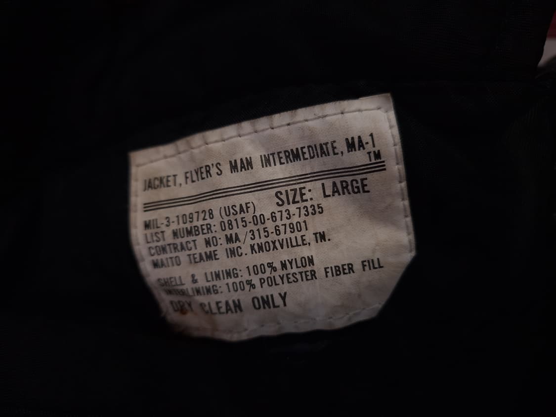 80's 밀리터리 민수용 미공군 MA-1 항공자켓 상품이미지2