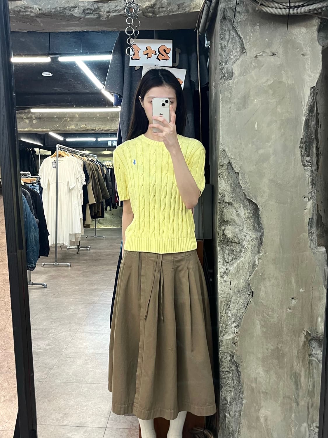 폴로 랄프로렌 반팔 꽈배기 니트 옐로우 S #csz4148 상품이미지2