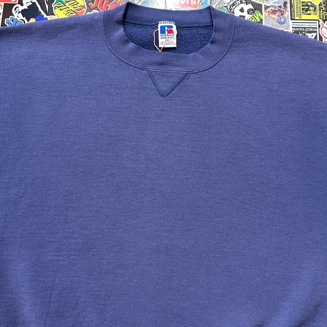 90s USA 러셀 페이디드 블랭크 빈티지 스웻셔츠 XXL 상품이미지3