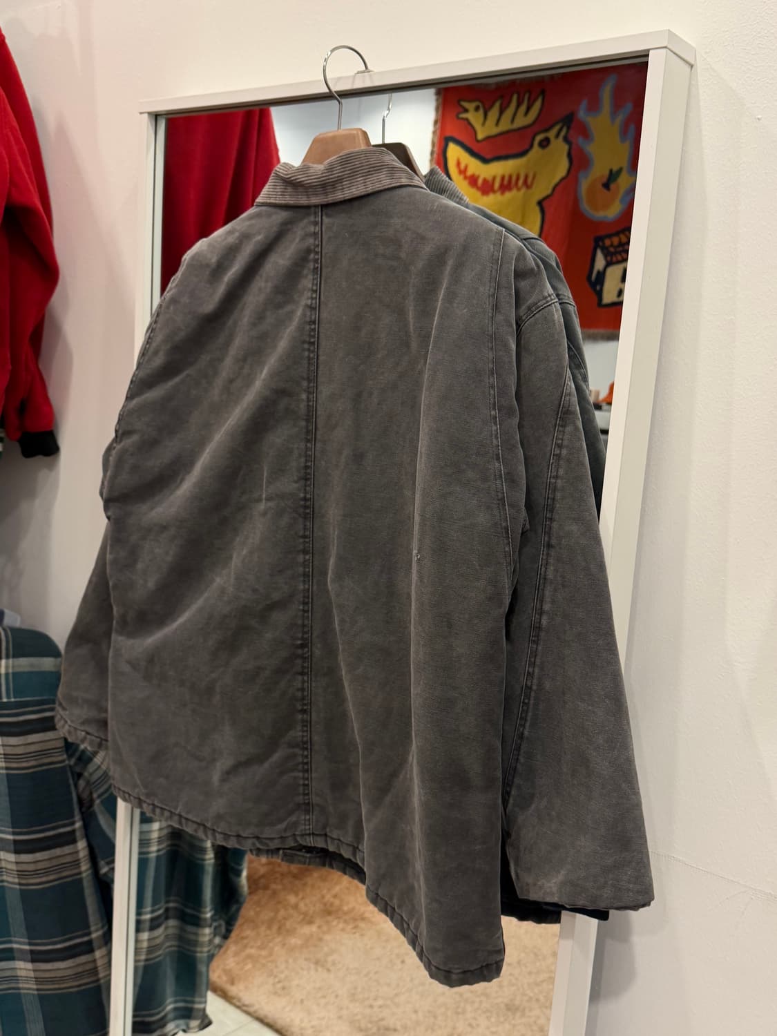 90s Bercowear 덕 캔버스 페이딩 초어 워크 자켓 (USA) 상품이미지5