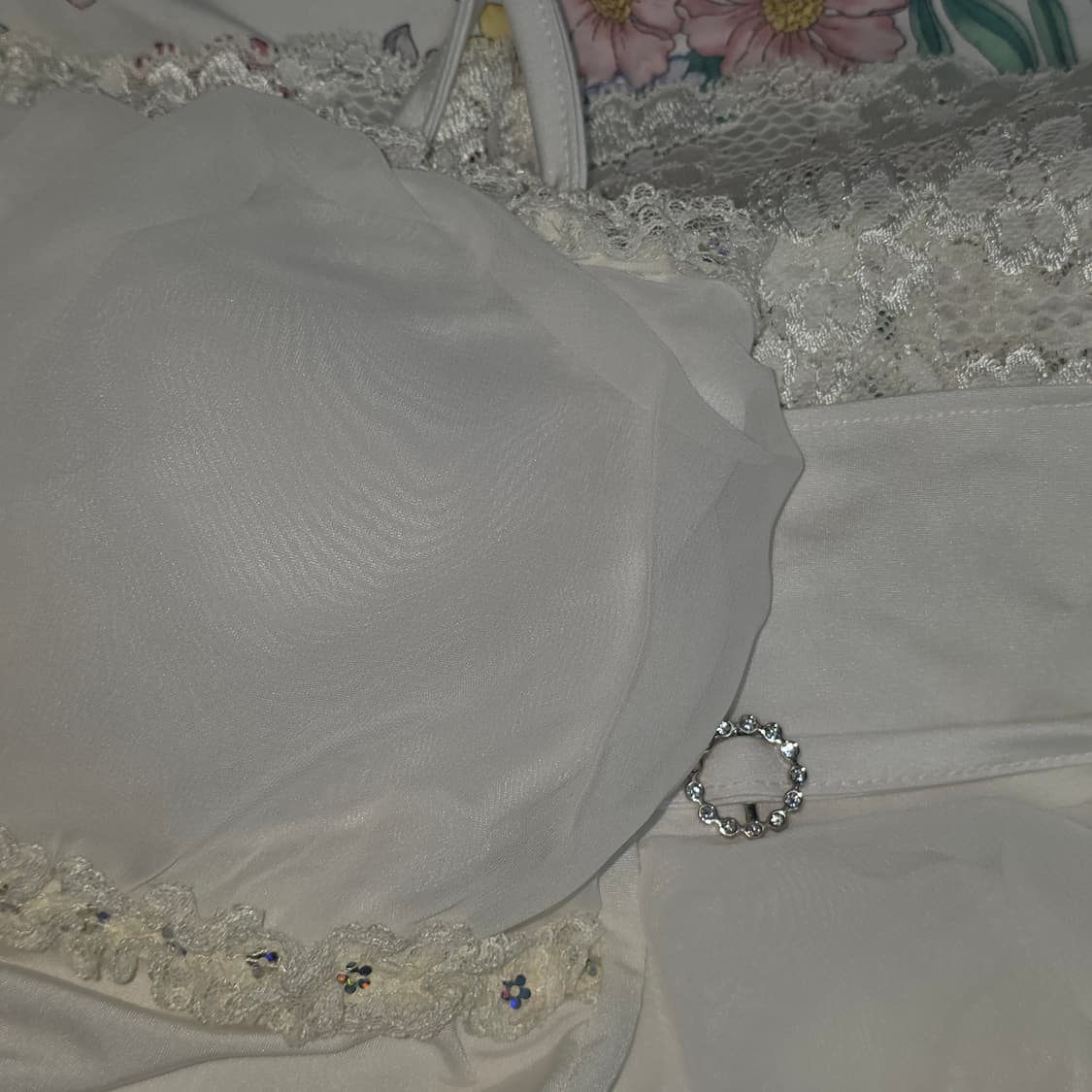 히메갸루st 화이트 빈티지 레이스 슬리브리스 셔링캉캉스커트 코디세트 상품이미지3