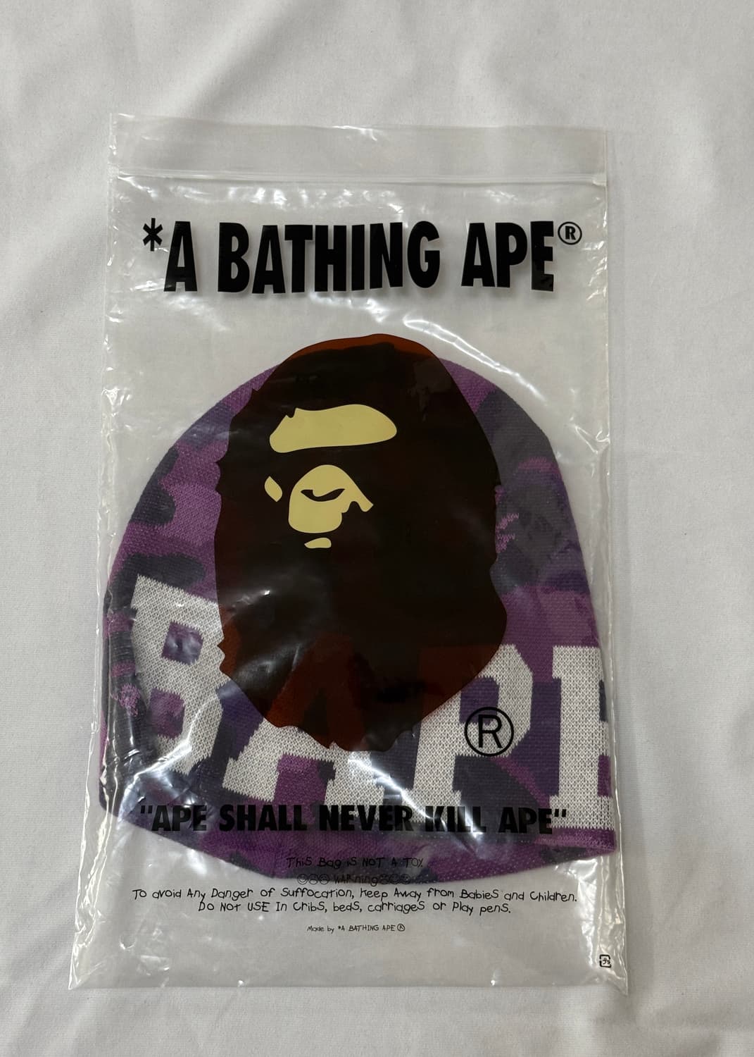 베이프 카모 니트 캡 퍼플 상품이미지3