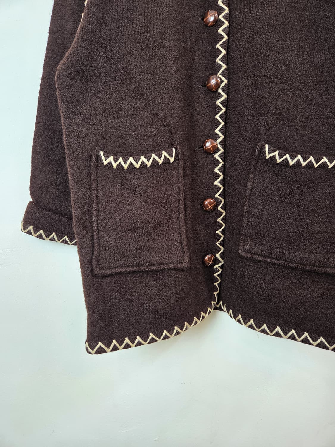 초코 스티치 가디건 상품이미지3