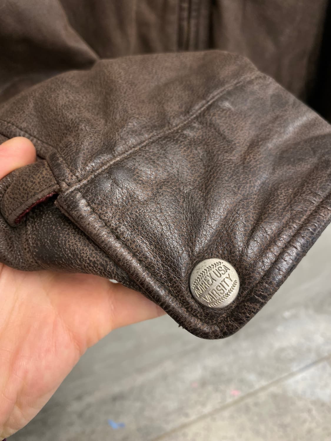 [L] 90s AVIREX 아비렉스 리얼레더 스포츠 자켓 상품이미지5