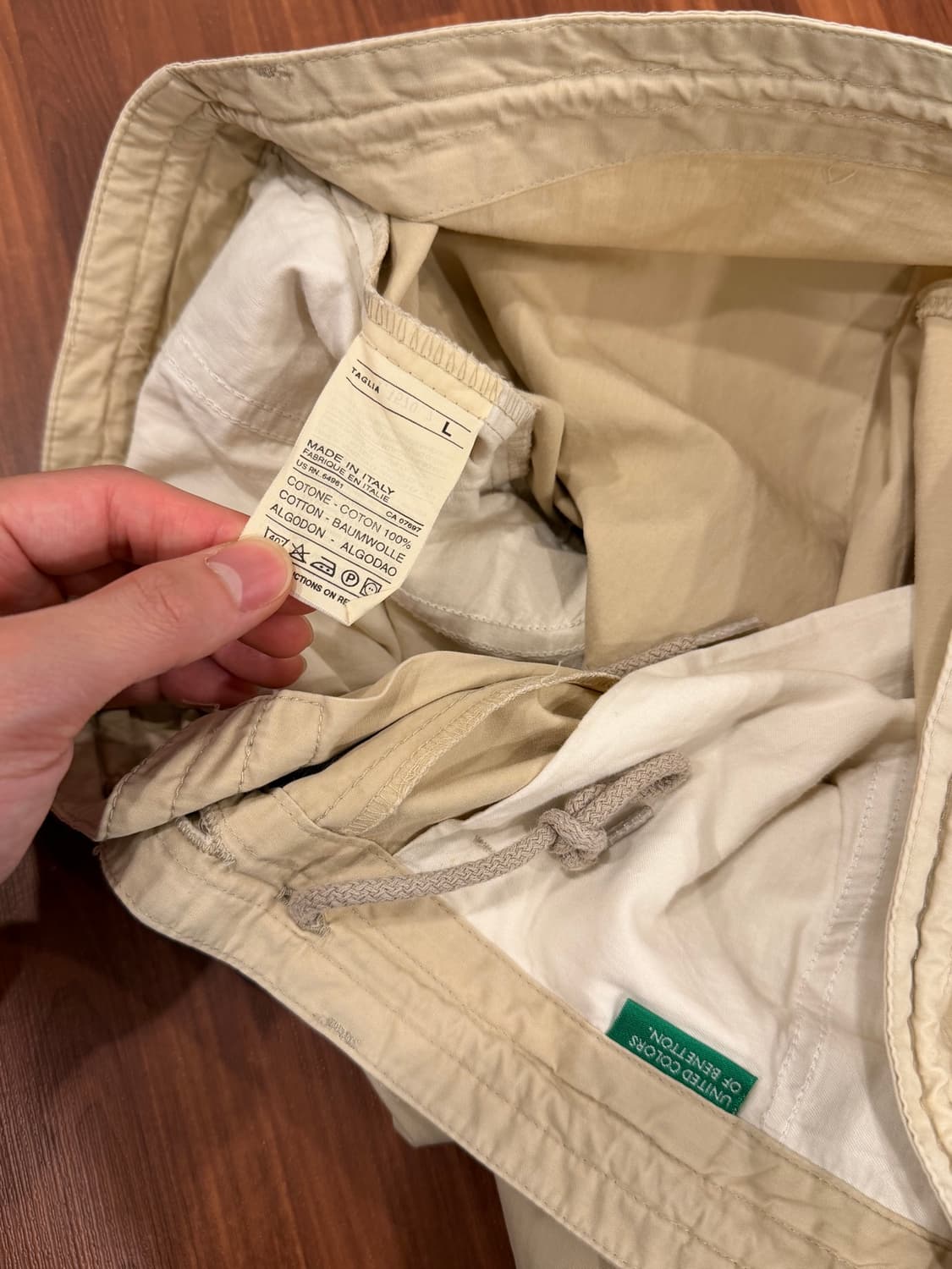 00s Benetton 베네통 스트링 와이드 코튼 팬츠 (Italy) 상품이미지9