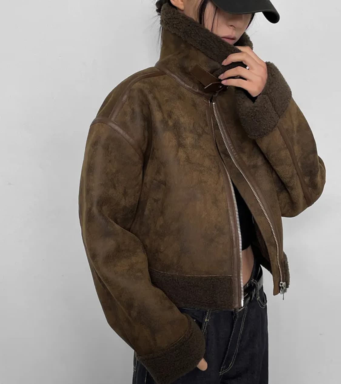 블랙업 럼블 빈티지 무스탕 브라운 상품이미지1