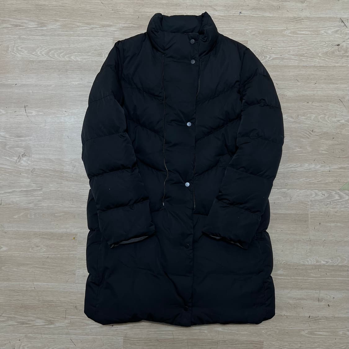 라코스테 여성 프리미엄 덕다운 스탠드넥 롱패딩 점퍼 [블랙] M/95 상품이미지1