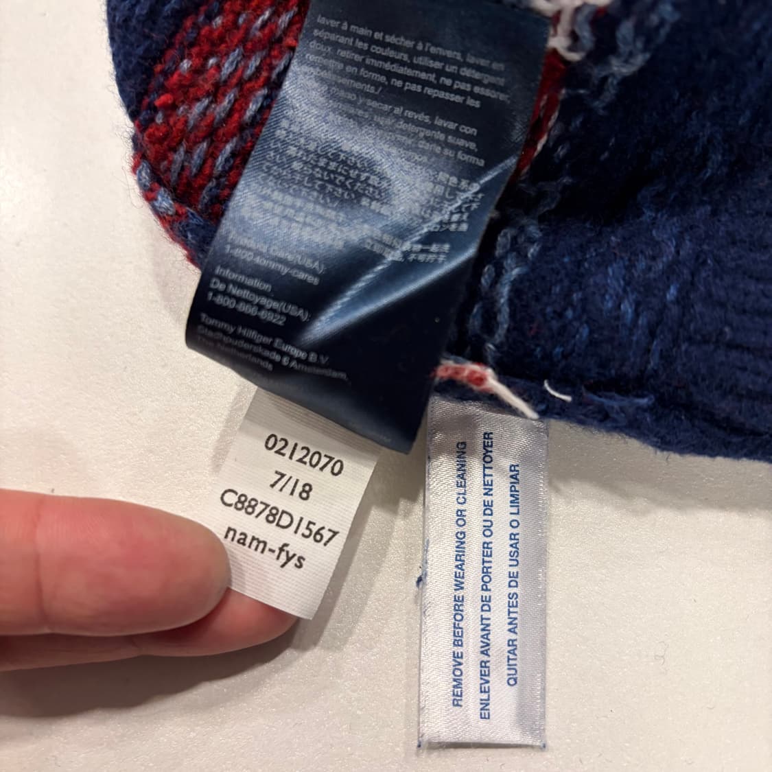 [L] 타미힐피거 페어아일 니트 남색 스웨터 B967 상품이미지7