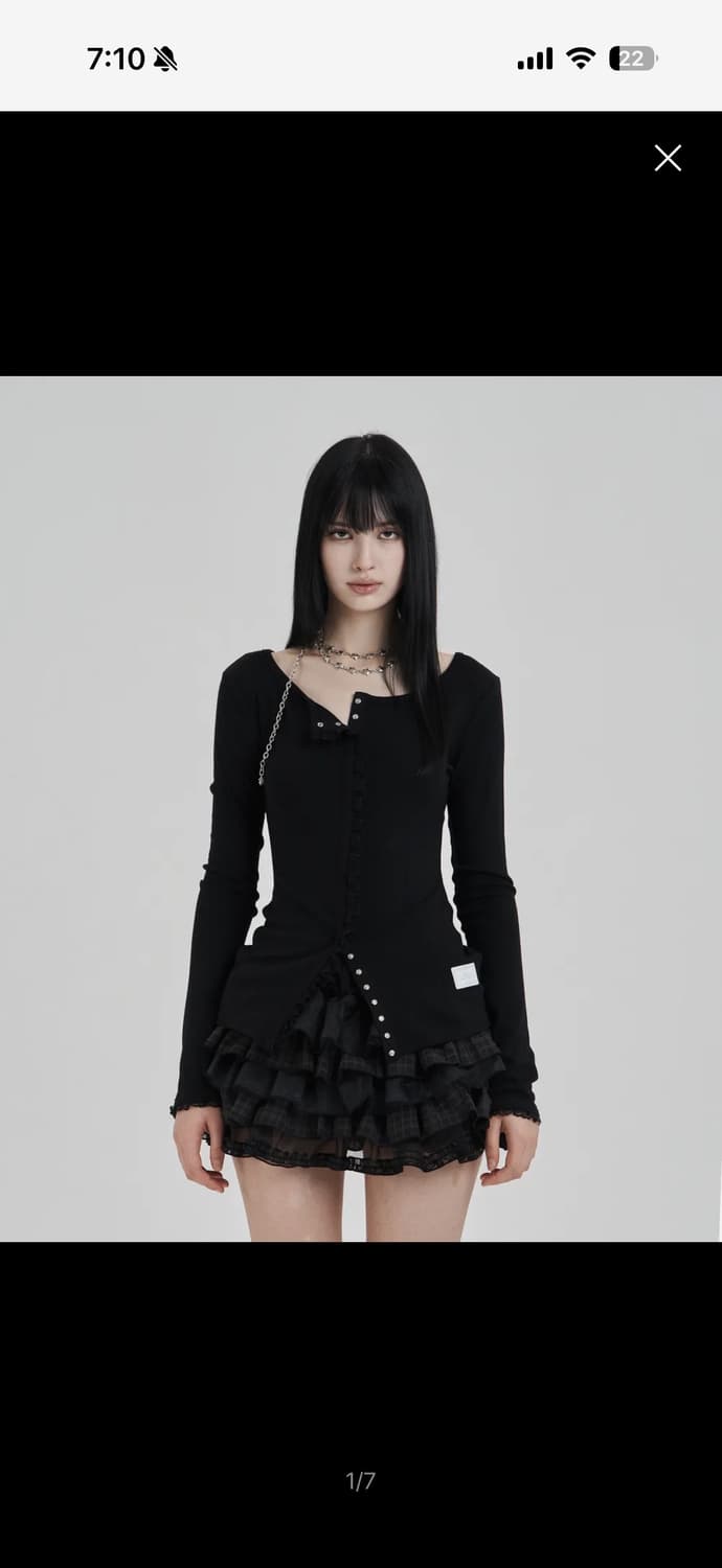 일리오 레이스 트림 가디건 Black My one lace trim 상품이미지1