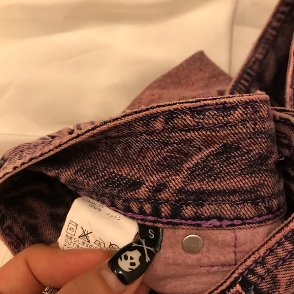 JPN Vintage 핑크 퍼플 데미지 워싱 핫팬츠 상품이미지5