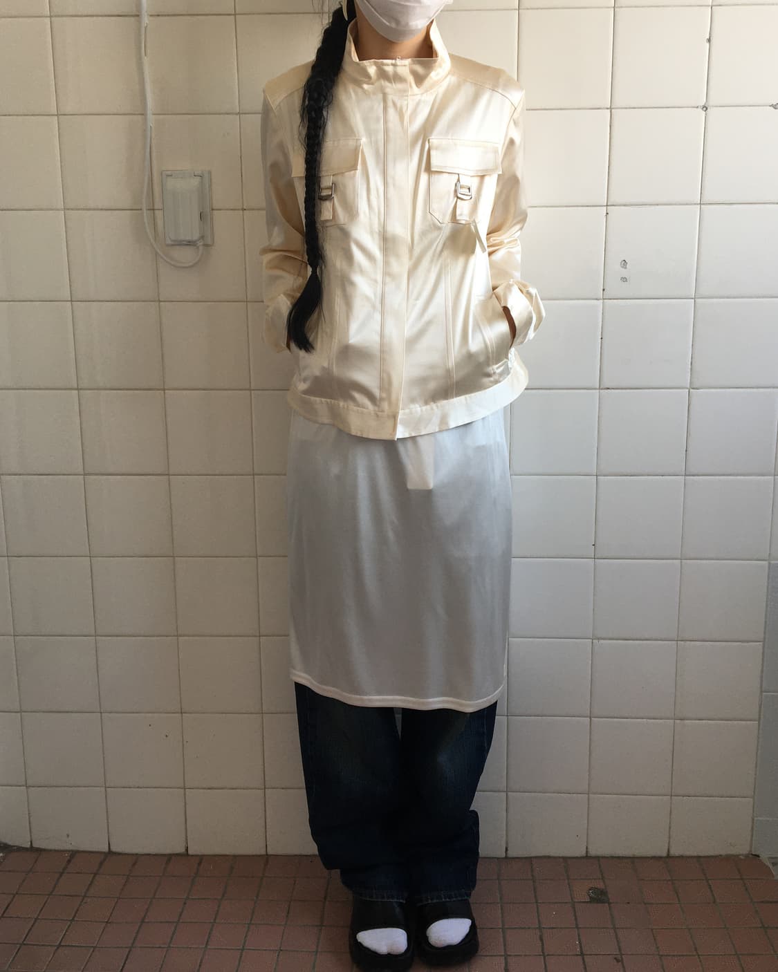 Pocket point glossy high neck zip up 상품이미지9