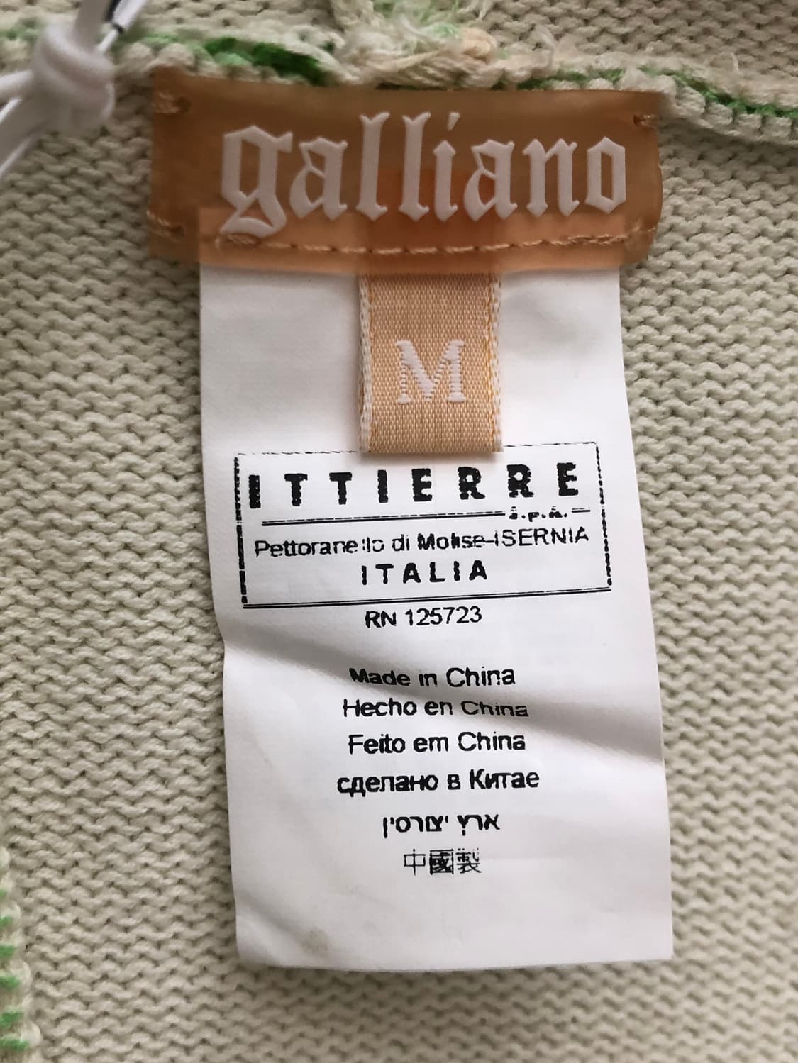 갈리아노 페인트가공 후드 풀오버 니트 상품이미지7