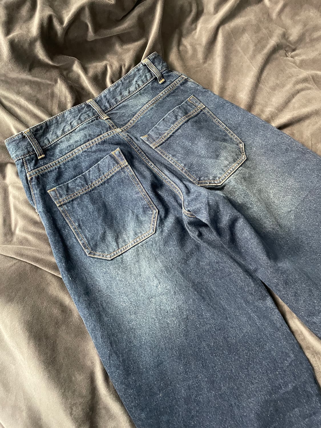 비긴202 아크 커브드 데님 와이드 팬츠 다크 블루 2사이즈 상품이미지4