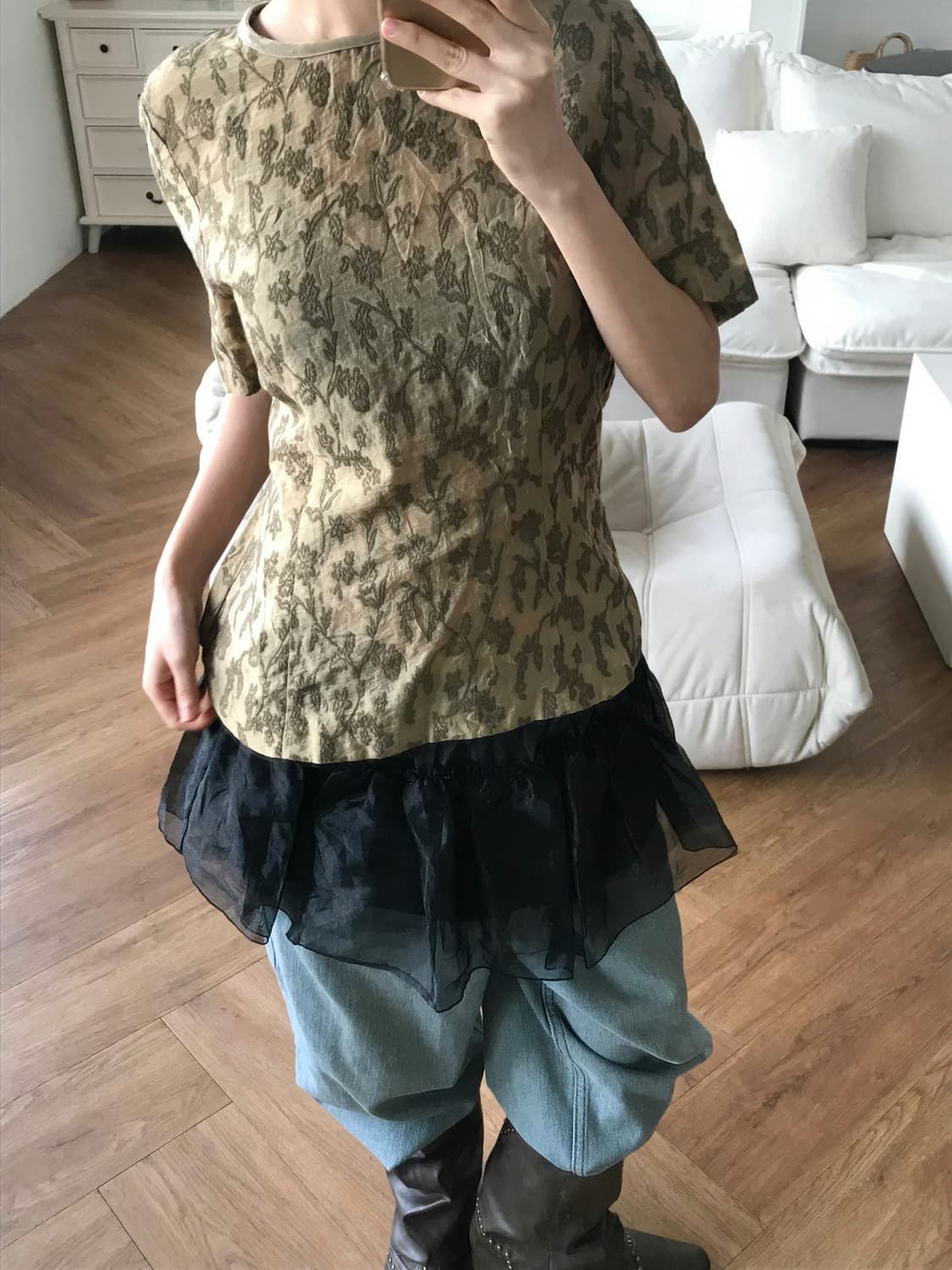 vintage pattern blouse 상품이미지1