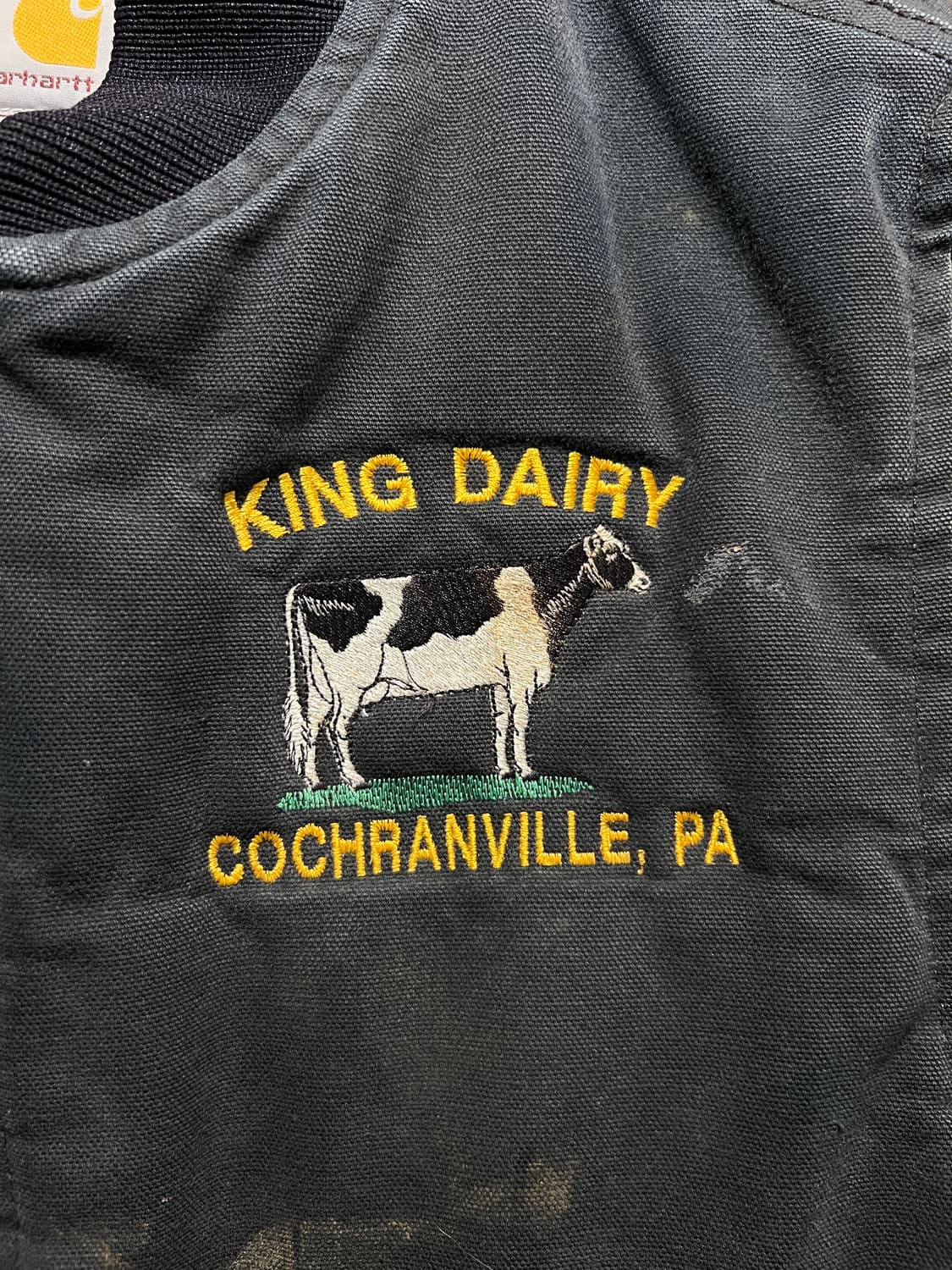 [L]칼하트 USA KING DAIRY 더티 워싱 블랙 워크 베스트 상품이미지3