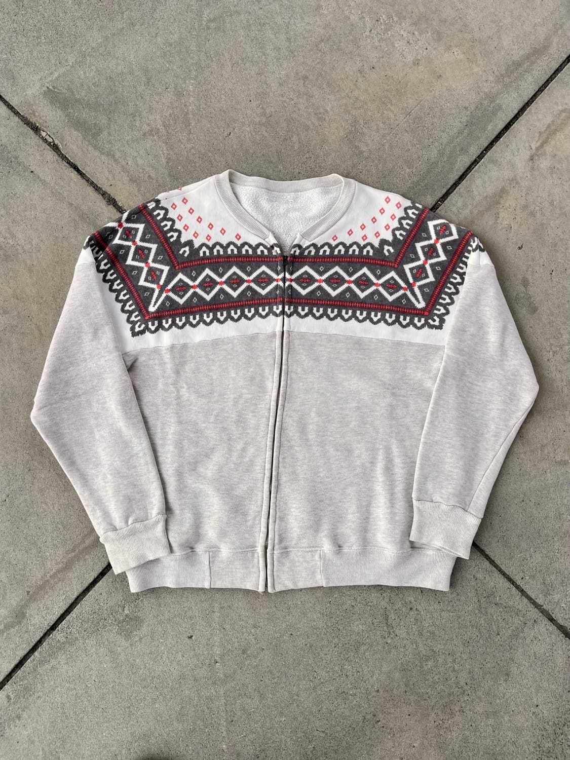 60s USA 빈티지 복각 스노우 패턴 집업 스웻셔츠 상품이미지1