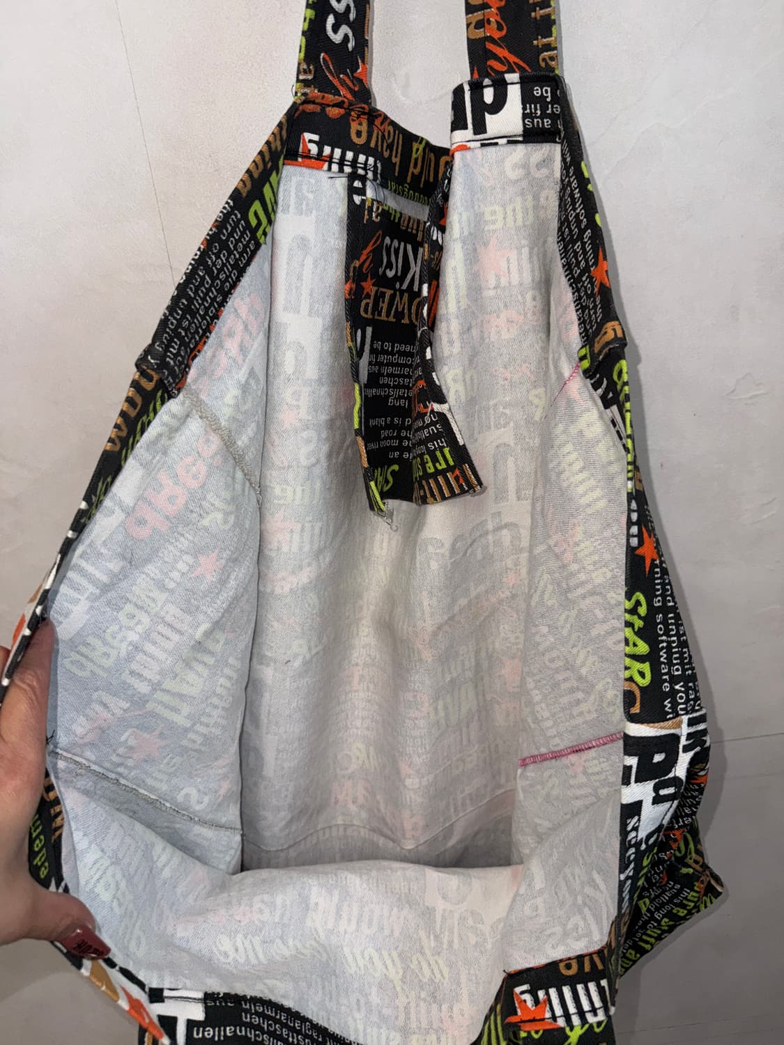 Kitsch neo lettering big tote bag 상품이미지4