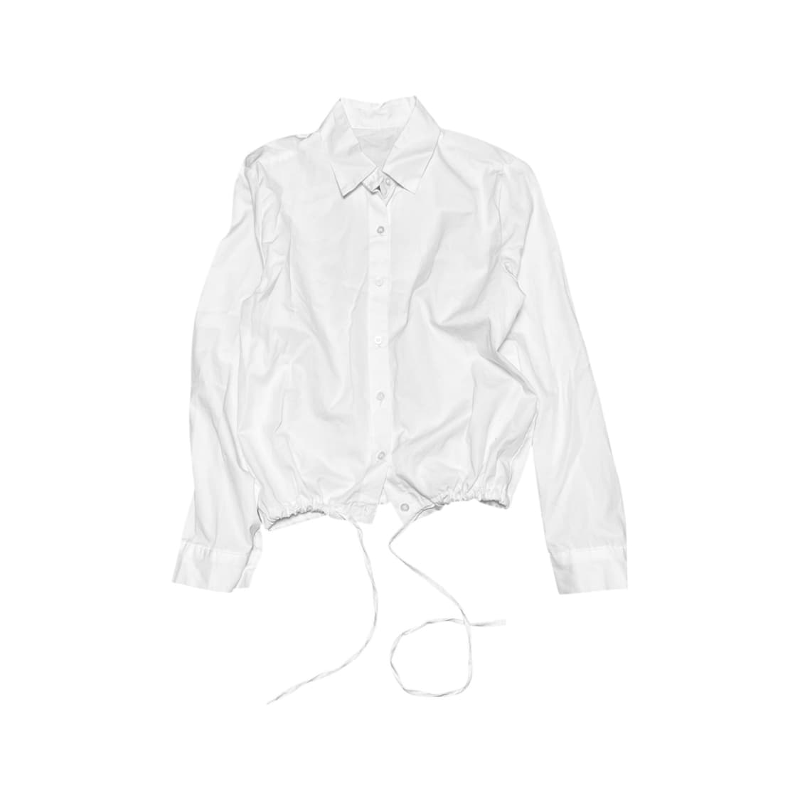 Draw String Cropped Strap Detail Shirt 상품이미지1