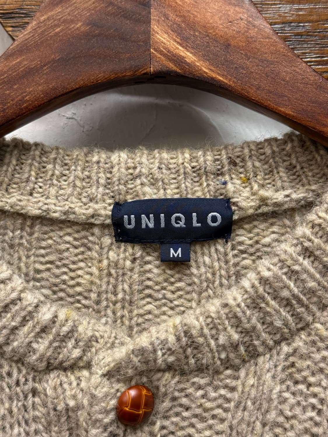 Old UNIQLO Wool Blend Henley Neck Knit 상품이미지6