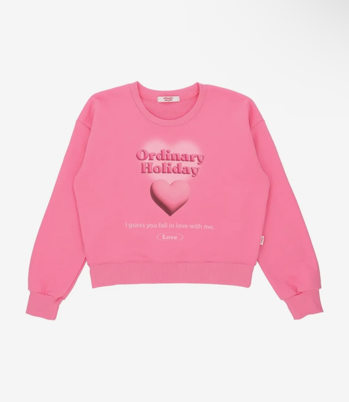 오디너리홀리데이 핑크 하트 맨투맨 상품이미지1