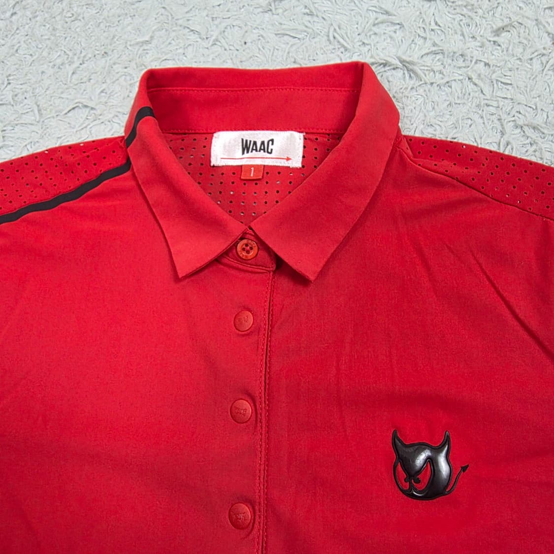 WACC 왁골프 여성 신품급 유로펀칭 반팔티셔츠 레드 1호 (S) 상품이미지4