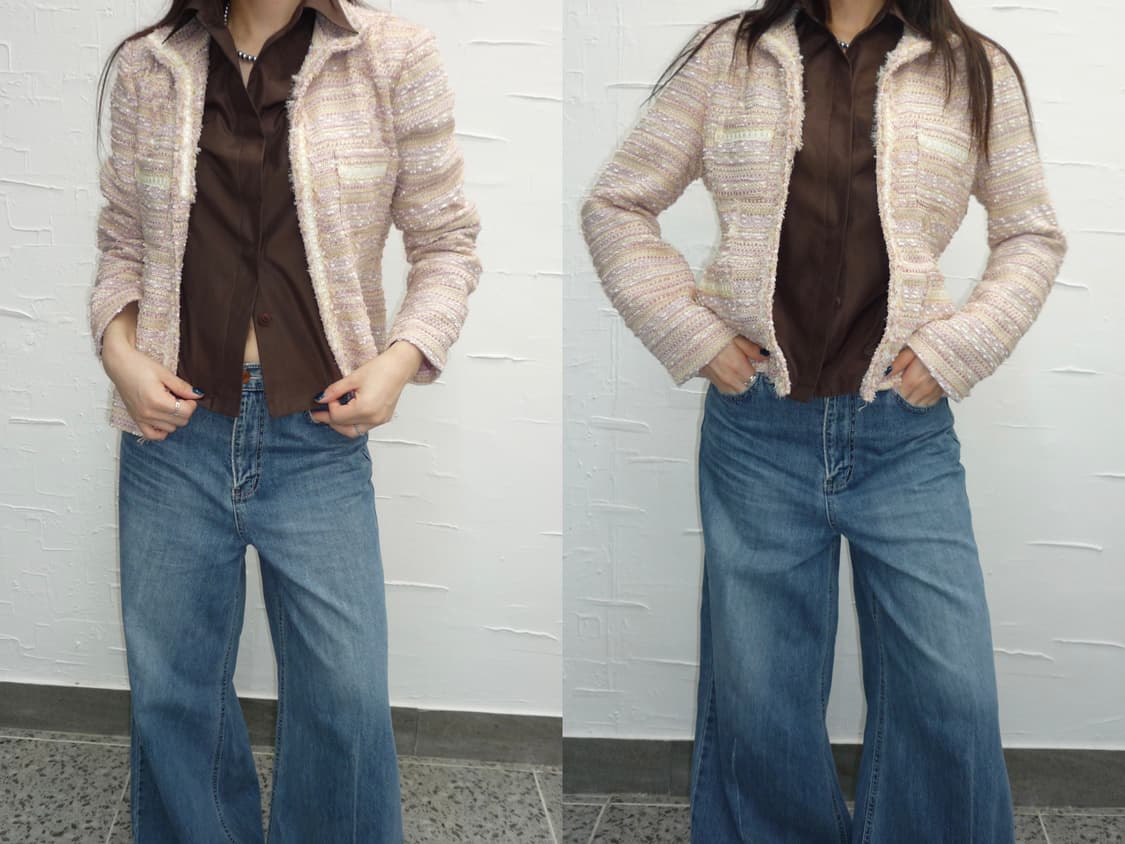 pink tweed jacket 상품이미지1