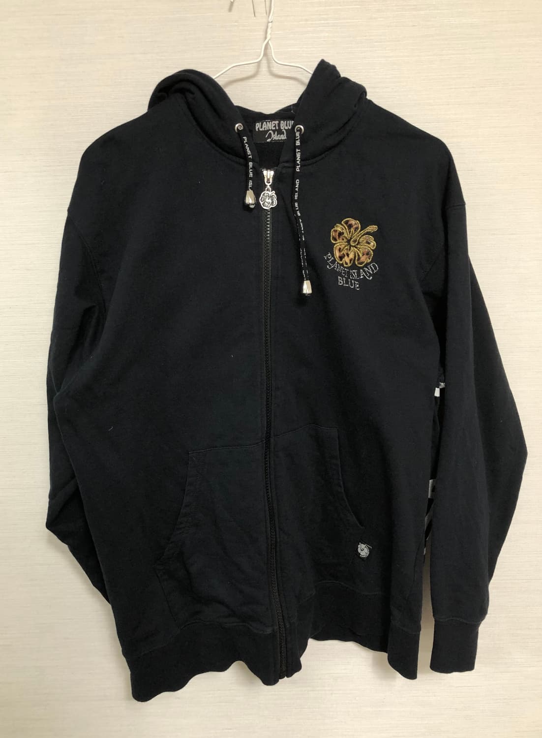 planet blue 갸루 호피 후드 집업 상품이미지2