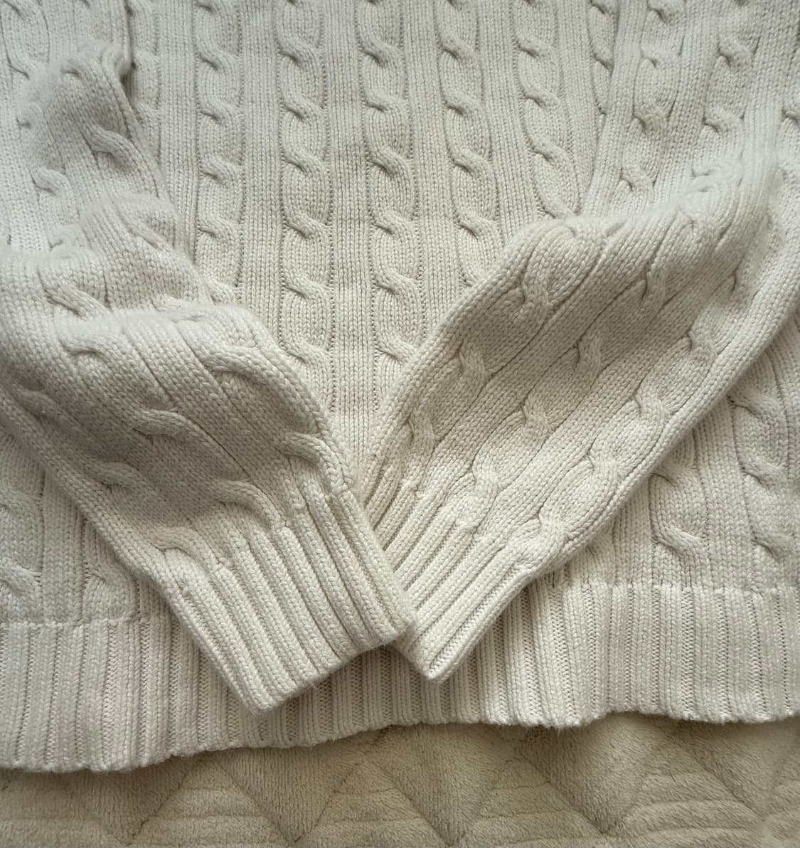 폴로 랄프로렌 케이블 니트 화이트 M 상품이미지4