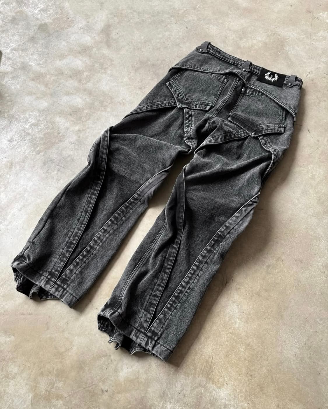 UNIZ WORLD Knight pants Grey washed 상품이미지2