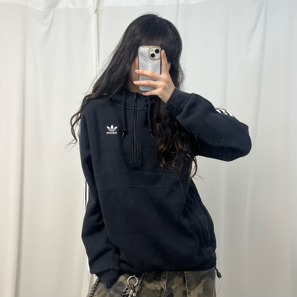 Adidas black Firebird half-zip hoodie 상품이미지1