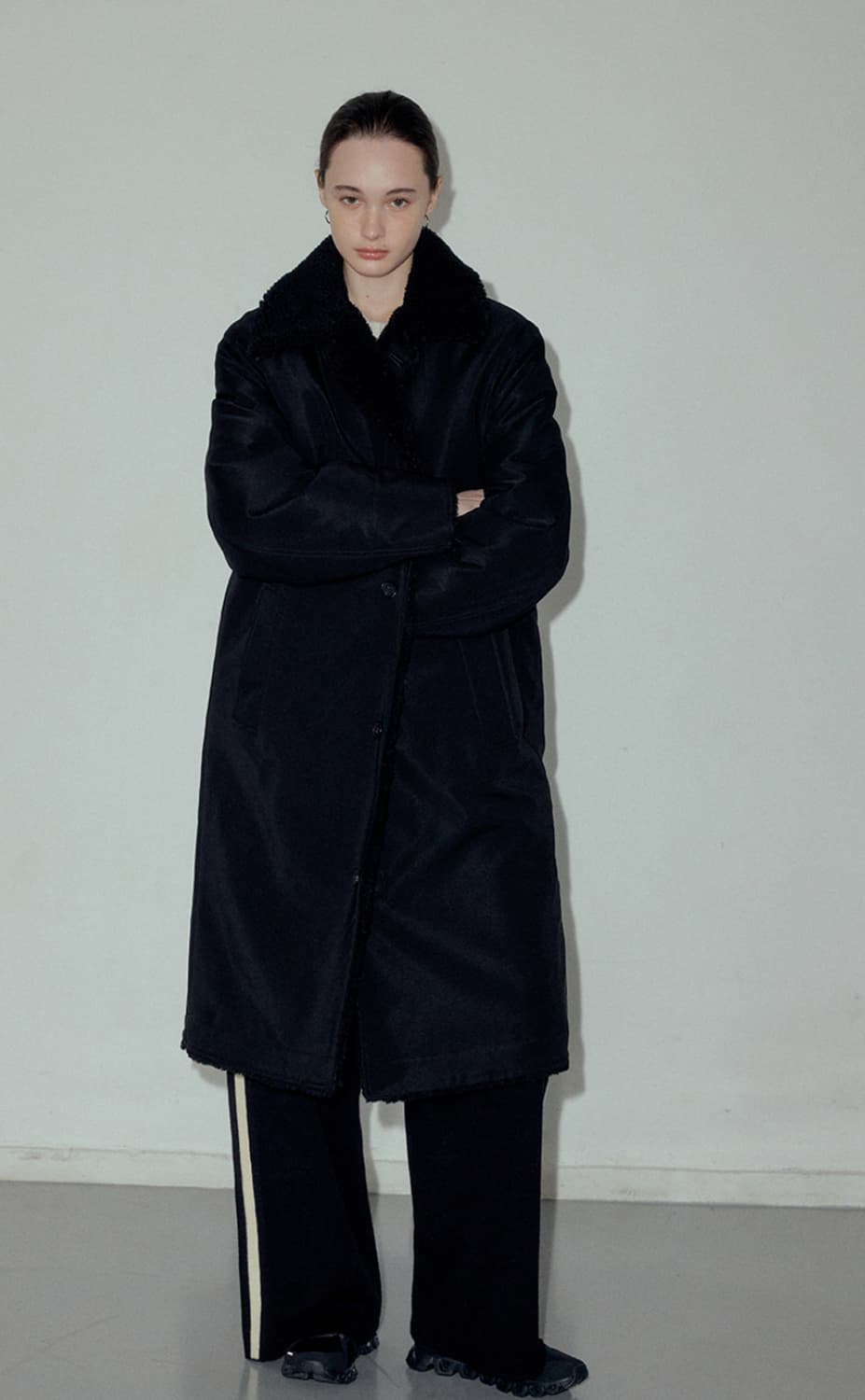 Wool Blend Shearing Mix Long Coat 씨타 코트 상품이미지2