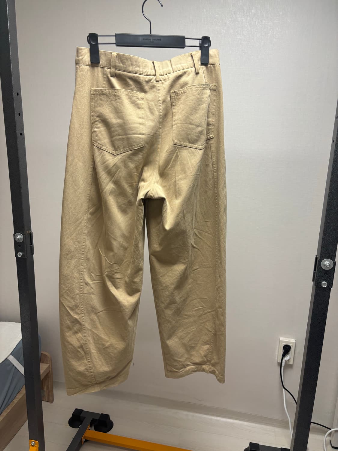 시즈 커브드 와이드 코튼 팬츠 베이지 M 상품이미지4