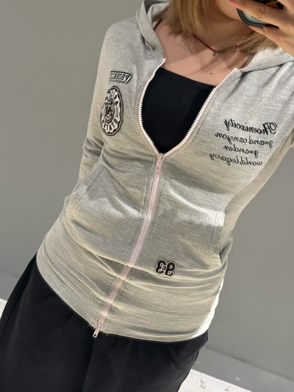 patch detail line point hood zip-up 상품이미지3