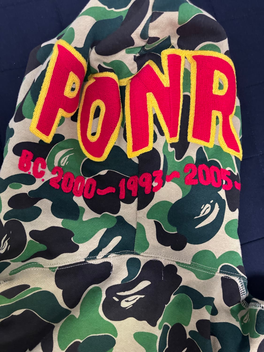 베이프 PONR ABC 카모 샤크 풀 집 후드집업 아미 그린 녹계 L 상품이미지6