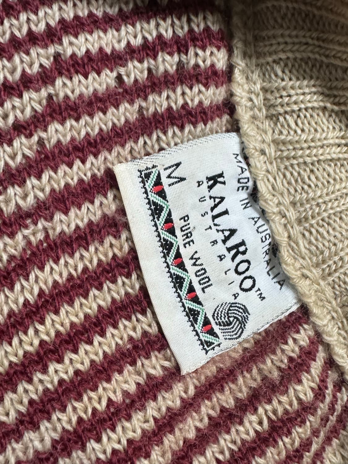 90s Klaroo 퓨어울100% 케이블니트가디건 상품이미지4