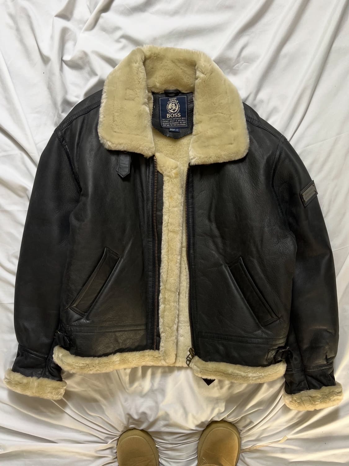 산토리보스 B-3 무스탕 가죽 자켓 상품이미지2