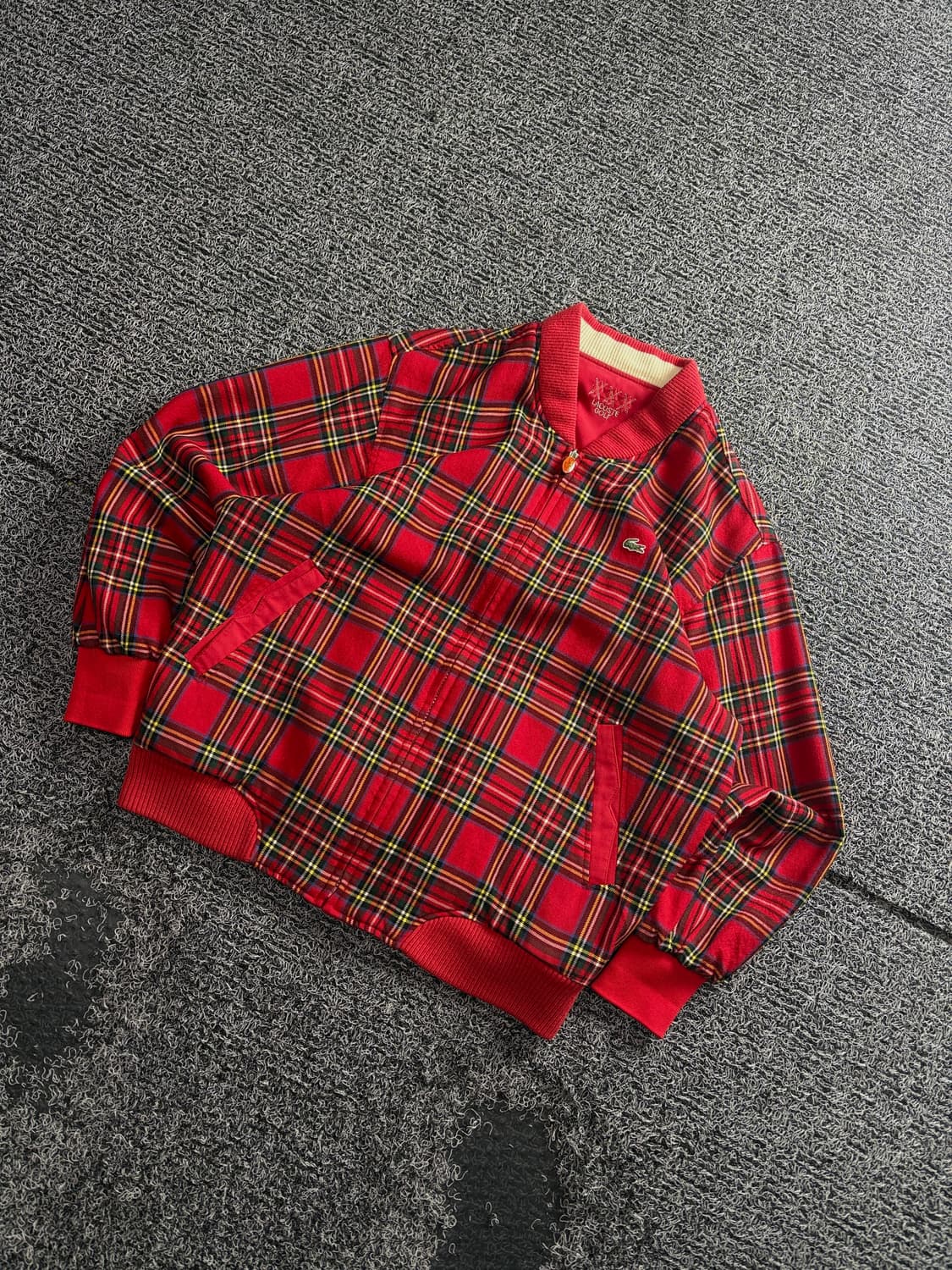 90s 라코스테 타탄 체크 블루종 양면 자켓 3395 상품이미지1