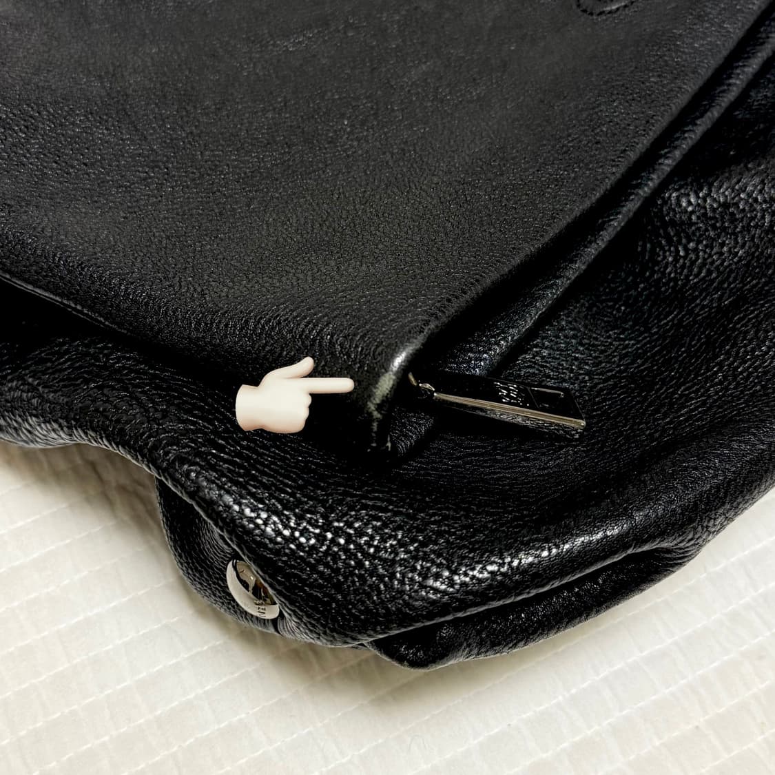 루이까또즈 빅로고 빈티지 가죽 숄더백 토트백 상품이미지4