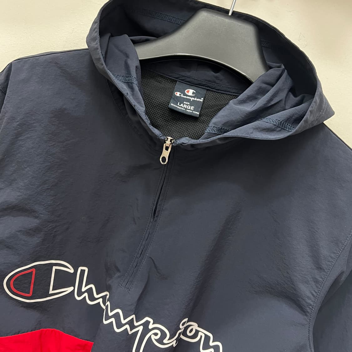 챔피온 하프집업 크롭 아노락 바람막이 L 상품이미지3