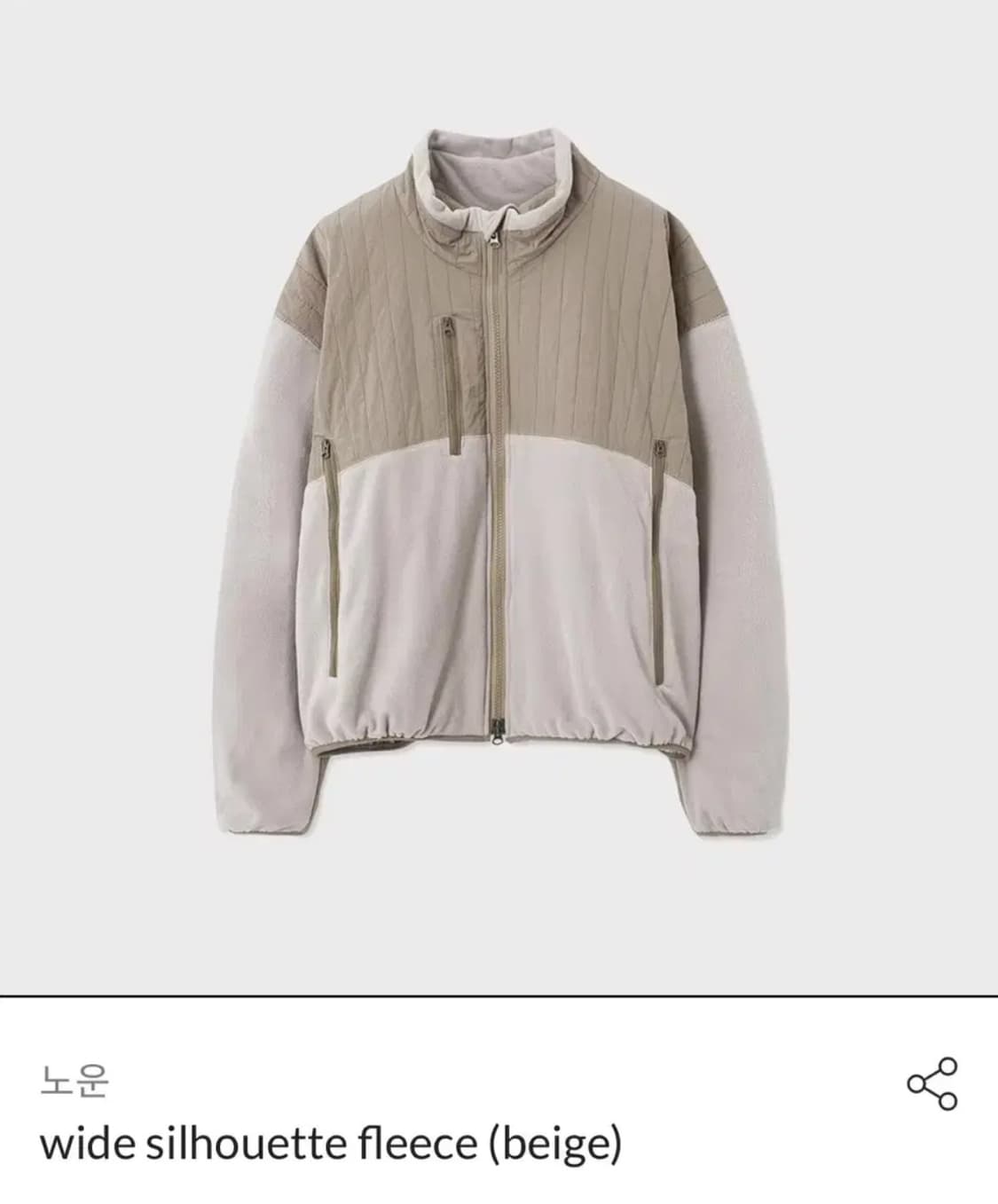 [2] 노운 와이드 실루엣 플리스 베이지 noun 상품이미지1
