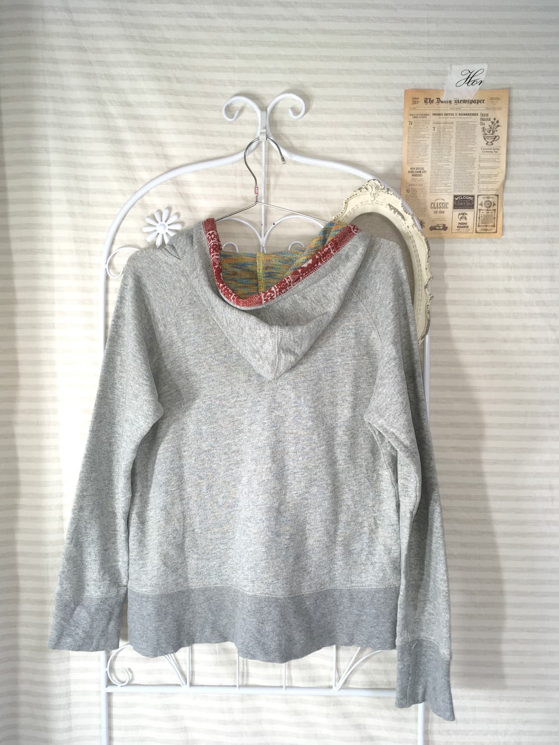 일본빈티지 그레이 에스닉 패턴 후드 집업 상품이미지3