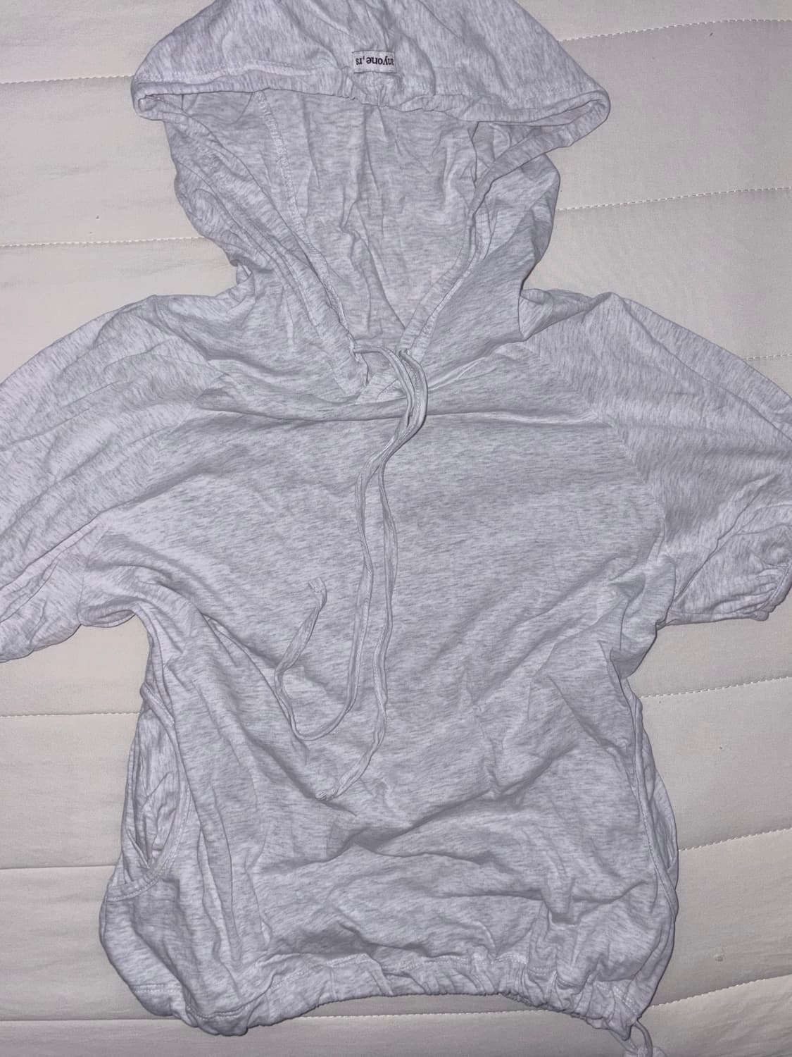 렌세 반팔 후드 퍼프 슬리브 라이트 그레이 상품이미지1