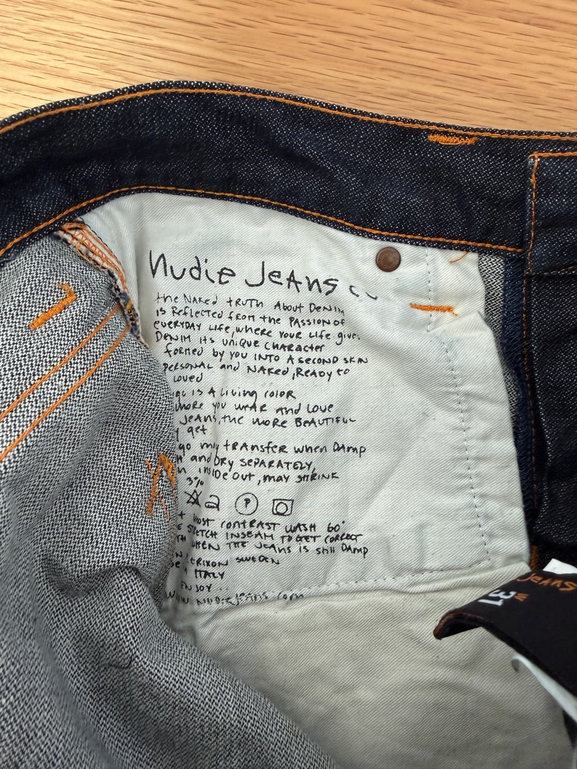 누디진(Nudie jeans) 슬림 잼 생지 데님(ITALY) 상품이미지7