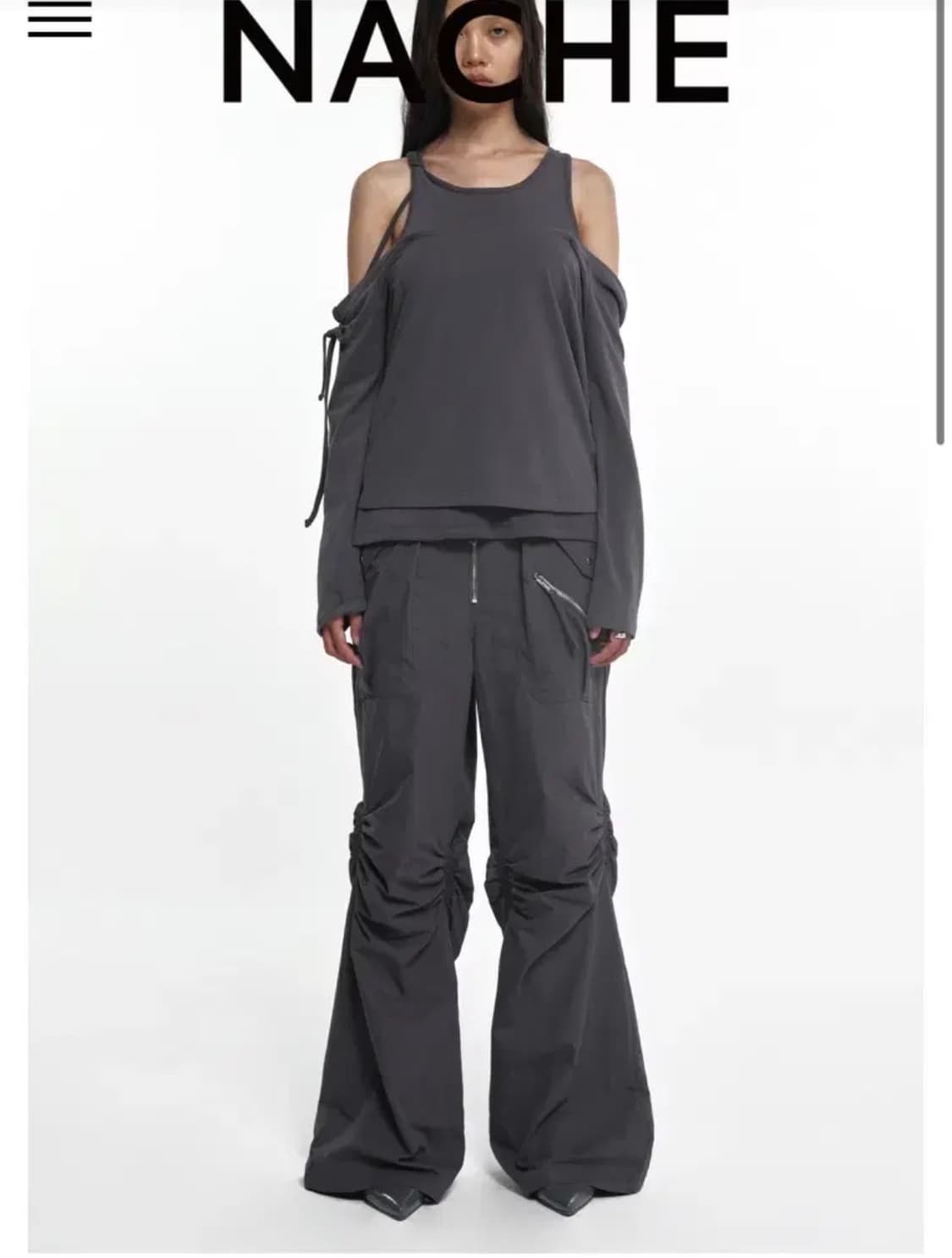 나체 nache EXPOSURE ZIP DETAIL PANTS 1사이즈 상품이미지1