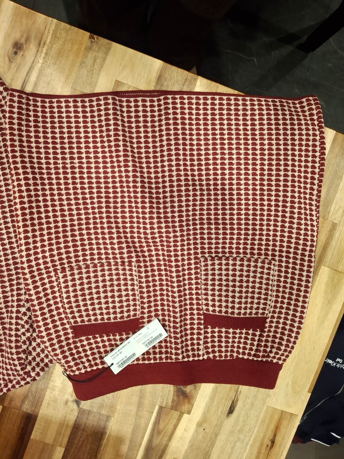 (마지막특가) 미센스 니트 가디건 스커트 셋업 와인 새상품 상품이미지4