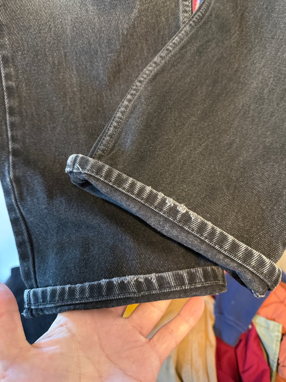 리바이스 505 흑청 33/32 워싱 상품이미지3