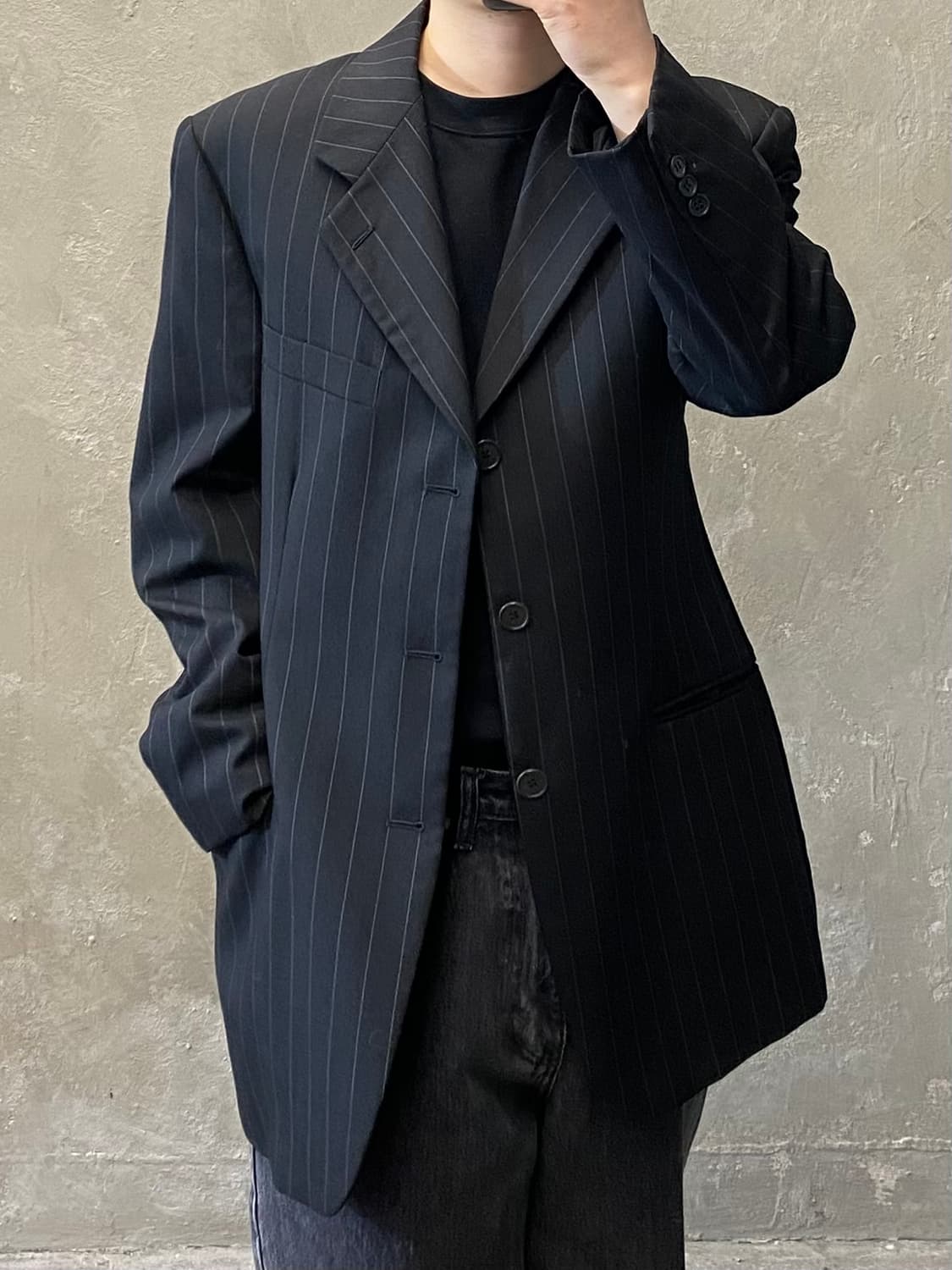 [50] 90s EMPORIO ARMANI 스트라이프 3버튼 블레이저 상품이미지10