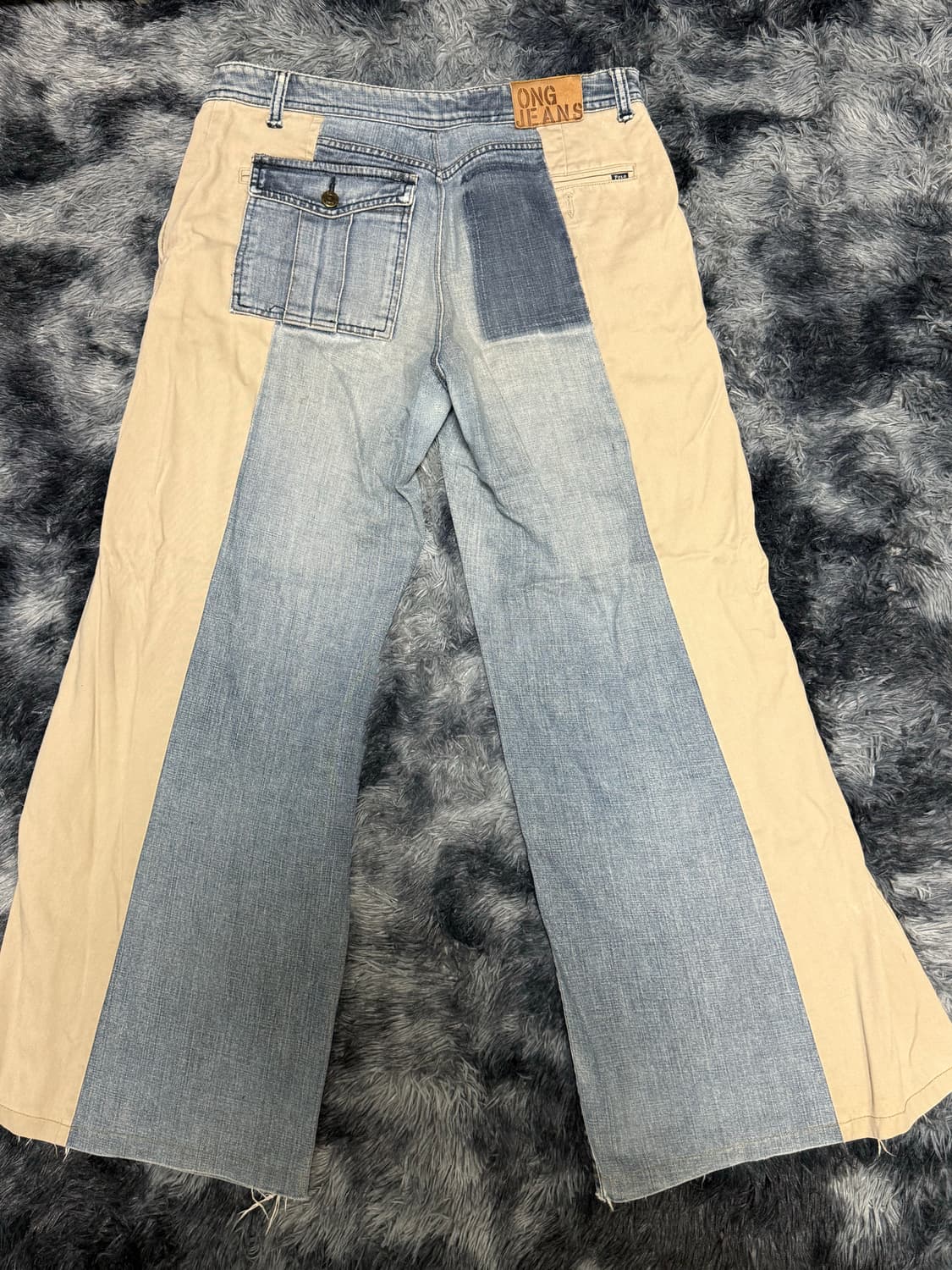 vintage연청데님 × 카키슬랙스 배색 팬츠 상품이미지2